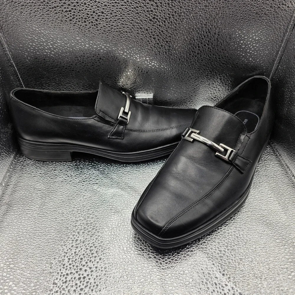 Bostonian Men's Black Leather Loafers Size 9 M Classic Horsebit Slip-On Comfort